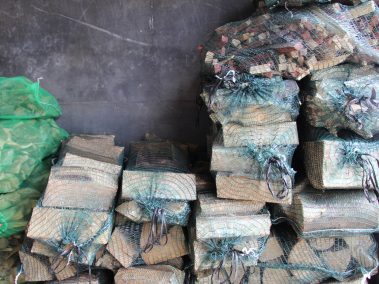 Net bags of logs