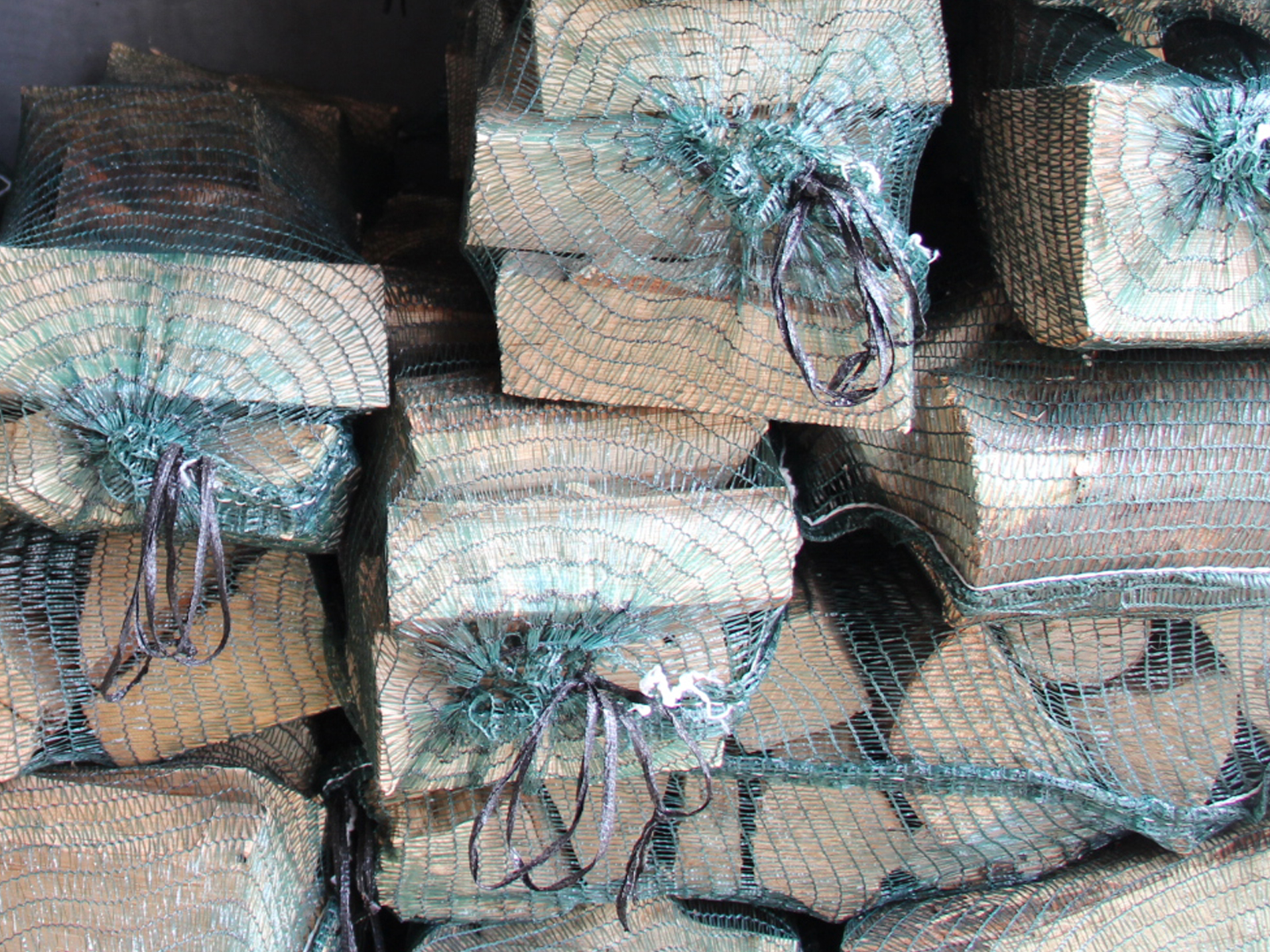 Net bags of logs